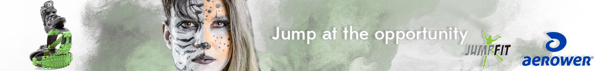 Jumple Training Banner with Aerower bounce boots and JumpFit